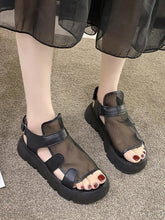 Sandales Plateforme Mesh Hollow Élégance Sophistiquée